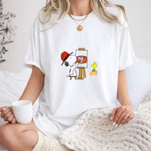 49ers Sf Logo Snoopy Painting With Woodstock 1 T Shirt
