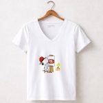 49ers Sf Logo Snoopy Painting With Woodstock 5 Womens V Neck