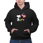 4Th Of July Snoopy Woodstock With American Flag 2 Hoodie