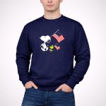 4Th Of July Snoopy Woodstock With American Flag 3 Sweatshirt