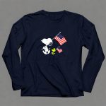 4Th Of July Snoopy Woodstock With American Flag 6 Long Sleeves