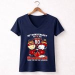 80th Anniversary Snoopy San Francisco 49ers Thank You 1946 2026 5 Womens V Neck