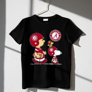 Alabama Crimson Tide Football Peanuts Characters Woodstock and Snoopy 1 T Shirt