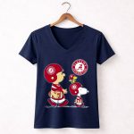 Alabama Crimson Tide Football Peanuts Characters Woodstock and Snoopy 5 Womens V Neck