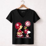 Alabama Crimson Tide Football Peanuts Characters Woodstock and Snoopy 7 Womens V Neck