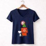 Alabama Crimson Tide Snoopy Christmas Tree Doghouse 5 Womens V Neck