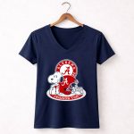 Alabama Crimson Tide Snoopy Helmet 5 Womens V Neck