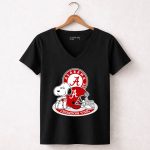 Alabama Crimson Tide Snoopy Helmet 7 Womens V Neck