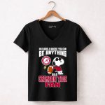 Alabama Crimson Tide Snoopy In A Workd Where You Can Be Anything 7 Womens V Neck