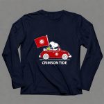 Alabama Crimson Tide Snoopy Woodstock Driving Car 6 Long Sleeves