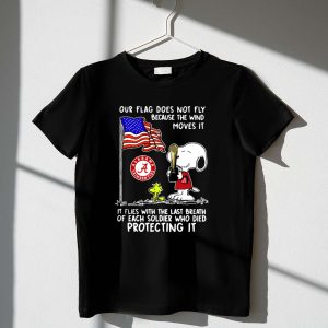 Alabama Crimson Tide Snoopy Woodstock Flag Tribute Soldier Sacrifice 1 T Shirt