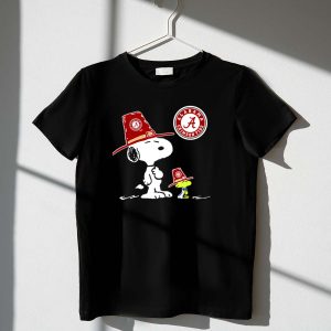 Alabama Crimson Tide Snoopy and Woodstock with Big Al Hats 1 T Shirt