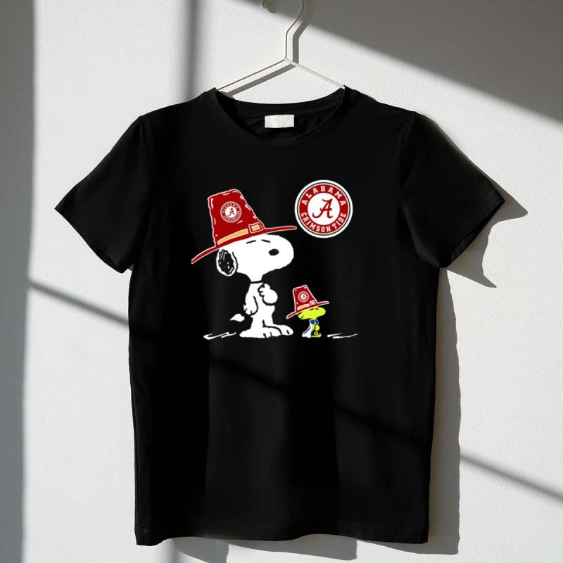 Alabama Crimson Tide Snoopy And Woodstock With Big Al Hats 1 T Shirt