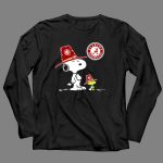 Alabama Crimson Tide Snoopy and Woodstock with Big Al Hats 4 Long Sleeves