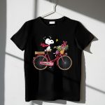 Alabama Crimson Tide Snoopy on Bicycle with Flowers and Woodstock 1 T Shirt