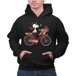 Alabama Crimson Tide Snoopy on Bicycle with Flowers and Woodstock 2 Hoodie