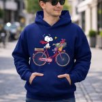 Alabama Crimson Tide Snoopy on Bicycle with Flowers and Woodstock 8 Hoodie
