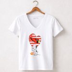 Arizona Cardinals NFL Football Peanuts Movie Snoopy Hugging Heart 5 Womens V Neck