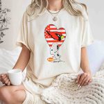 Arizona Cardinals NFL Football Peanuts Movie Snoopy Hugging Heart T Shirt 7