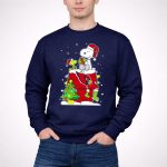 Arizona Cardinals Snoopy Christmas Celebration With Woodstock And Santa Hat 3 Sweatshirt