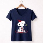 Arizona Cardinals Snoopy Peanuts Nfl Logo Mashup 5 Womens V Neck