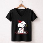 Arizona Cardinals Snoopy Peanuts Nfl Logo Mashup 7 Womens V Neck