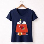 Arizona Cardinals Snoopy Woodstock Football House 5 Womens V Neck