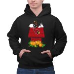 Arizona Cardinals Snoopy on Doghouse with Pumpkins 2 Hoodie