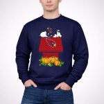 Arizona Cardinals Snoopy on Doghouse with Pumpkins 3 Sweatshirt