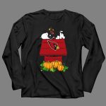 Arizona Cardinals Snoopy on Doghouse with Pumpkins 4 Long Sleeves