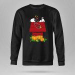 Arizona Cardinals Snoopy on Doghouse with Pumpkins 9 Sweatshirt