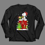 Arizona Diamondbacks Christmas Snoopy and Woodstock with Holiday Tree and Gift 4 Long Sleeves.jpg