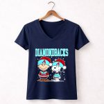 Arizona Diamondbacks Snoopy Charlie Brown Christmas Baseball 5 Womens V Neck.jpg