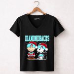 Arizona Diamondbacks Snoopy Charlie Brown Christmas Baseball 7 Womens V Neck.jpg