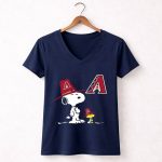 Arizona Diamondbacks Snoopy Woodstock A 5 Womens V Neck.jpg