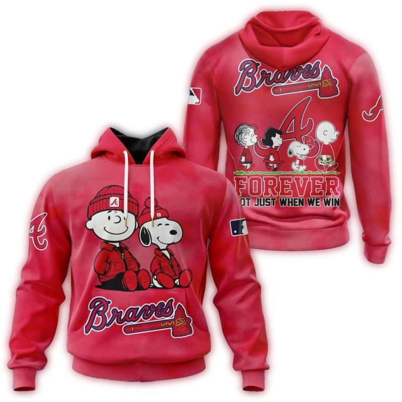 Atlanta Braves Peanuts Snoopy Forever All Over Print Hoodie 1.Jpg