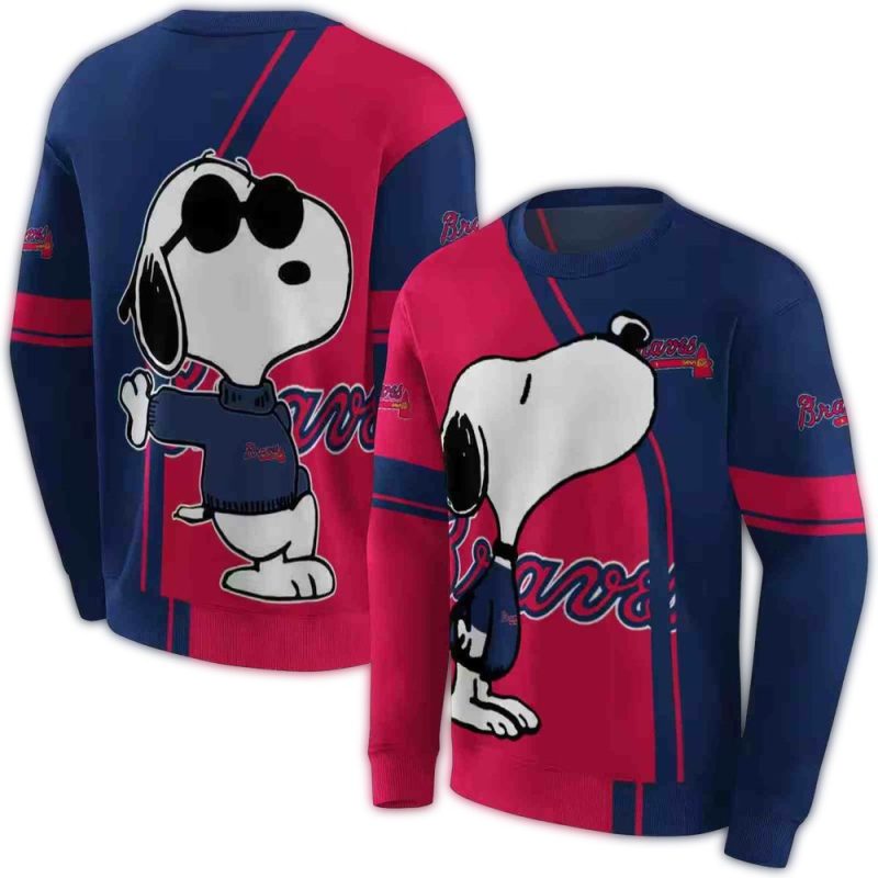 Atlanta Braves Snoopy Kiss Logo All Over Print Sweatshirt 1.Jpg