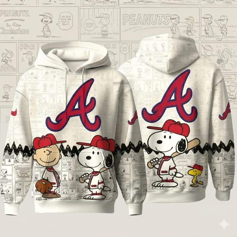 Atlanta Braves Mix Peanuts Snoopy All Over Print Hoodie 1.Jpg