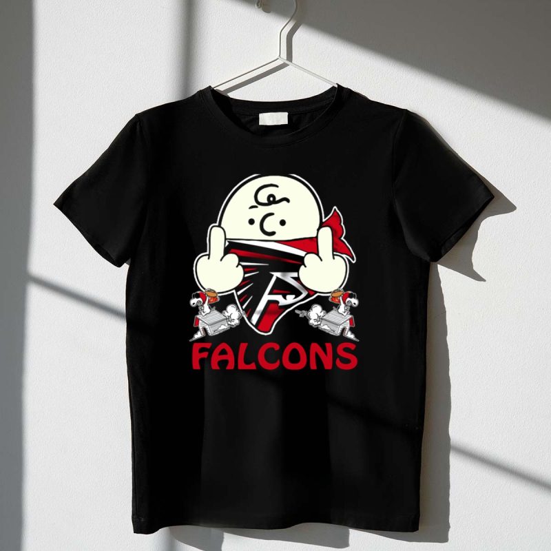 Atlanta Falcons F Symbol Peanuts Angry Charlie Middle Finger Snoopy Doghouse T Shirt T Shirt 1