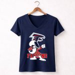 Atlanta Falcons Snoopy Dabbing 5 Womens V Neck