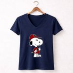 Atlanta Falcons Snoopy Double Middle Fingers Fck You 5 Womens V Neck
