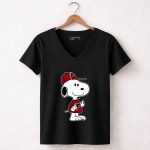 Atlanta Falcons Snoopy Double Middle Fingers Fck You 7 Womens V Neck