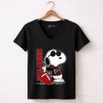 Atlanta Falcons Snoopy Football Falcons 7 Womens V Neck