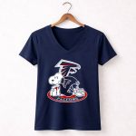 Atlanta Falcons Snoopy With Falcons Logo And Helmet 5 Womens V Neck