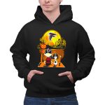 Atlanta Falcons Snoopy and Charlie Brown Halloween Pumpkin Moon Scene 2 Hoodie