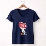 Atlanta Hawks Adorable Snoopy Love Heart 5 Womens V Neck