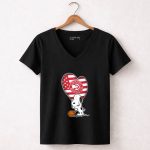 Atlanta Hawks Adorable Snoopy Love Heart 7 Womens V Neck