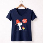 Atlanta Hawks Basketball Club Snoopy Woodstock Fan Hat 5 Womens V Neck