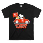 Atlanta Hawks Basketball Snoopy Dog Driving Car Peanuts Sports Team Fan T Shirt 6