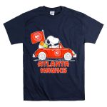 Atlanta Hawks Basketball Snoopy Dog Driving Car Peanuts Sports Team Fan T Shirt 7